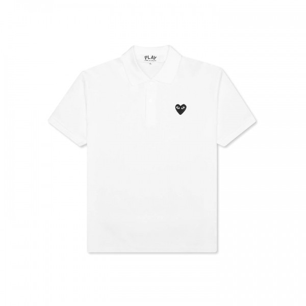 ◆당일◆26SS 블랙 하트 와펜 카라 티셔츠 화이트 AX-T066-051-2