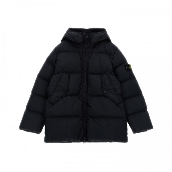 ◆키즈◆키즈 와펜 패치 크링클랩스 후드 패딩 자켓 블랙 K2S16 4100004 S0A23 V0029