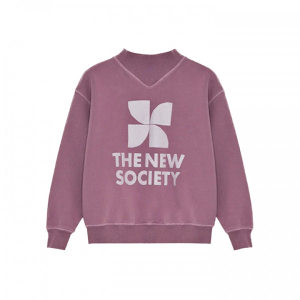 ◆키즈◆키즈 글리터 로고 하프넥 맨투맨 그레이프 TNS RIB COLLAR S GRAPE.BL