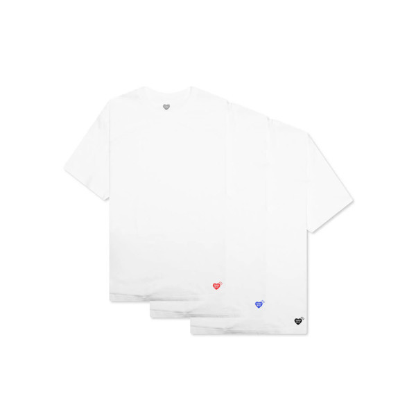 26SS 하트 로고 프린팅 3 PACK 티셔츠 화이트 HM00CS001 WHITE