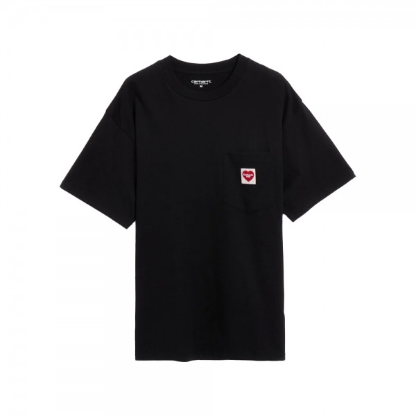 26SS 하트 로고 포켓 티셔츠 블랙 I032128 1V2XX