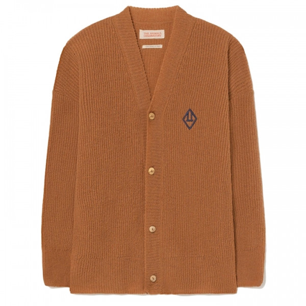 ◆키즈◆22FW 키즈 로고 자수 가디건 브라운 F22109 199FE