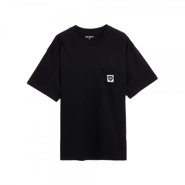 26SS 하트 로고 포켓 티셔츠 블랙 I032128 00EXX