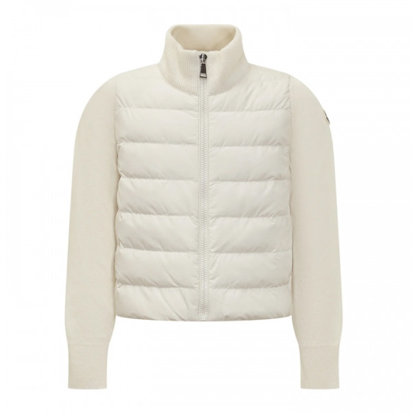◆키즈◆25FW 키즈 로고 패치 니트 믹스 패딩자켓 아이보리 K2 954 9B000 02 M1241 035