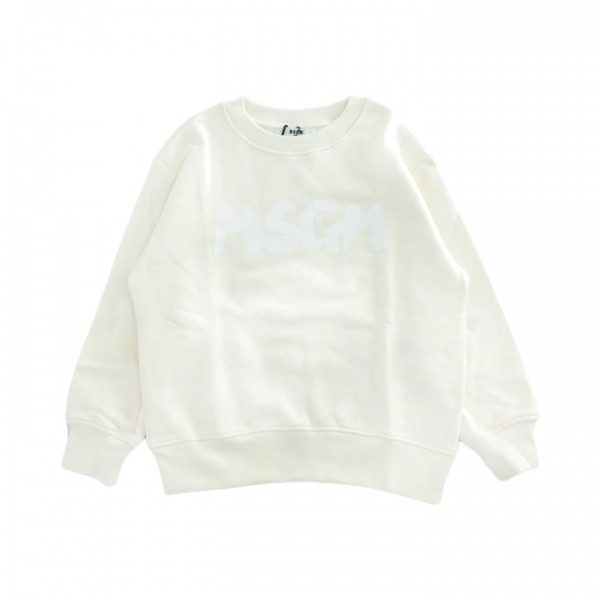 ◆키즈◆25FW 키즈 화이트 로고 프린트 맨투맨 아이보리 F5MSJUSW016 013