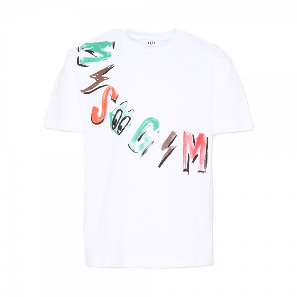 키즈 크로스 로고 반팔 티셔츠 화이트 S6MSJBTH239 001