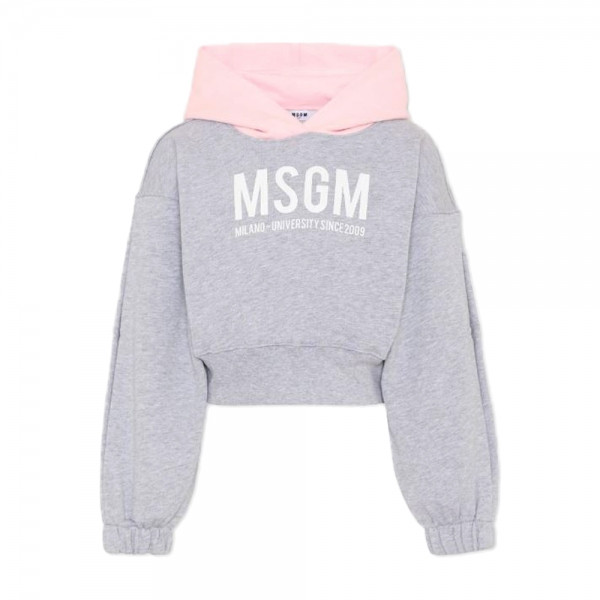 키즈 로고 프린팅 투톤 크롭 후드티 그레이/페어리핑크 S6MSJGHS025 27102