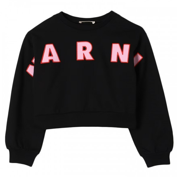 ◆키즈◆24FW 여성 로고 크롭 맨투맨 블랙 M01193 M00RE 0M900