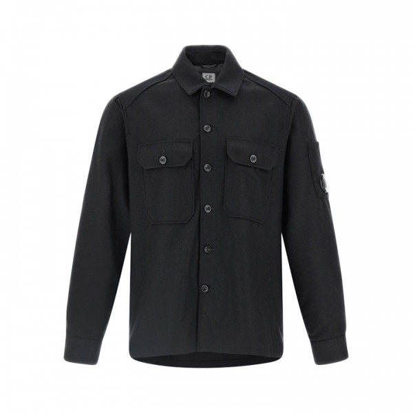 ◆당일◆25FW 렌즈 와펜 펠트 오버 셔츠자켓 블랙 19CMOS271A 110498A 999
