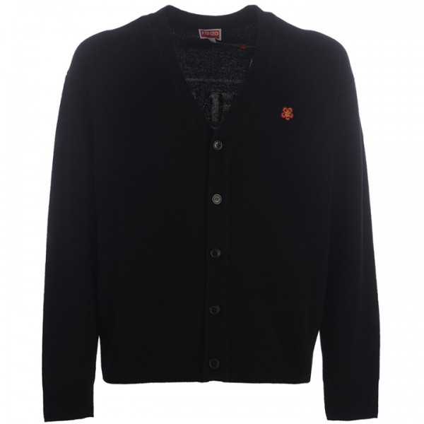 ◆당일◆22FW 보크 플라워 로고 자수 브이넥 울 가디건 블랙 5CA343 3LC 99