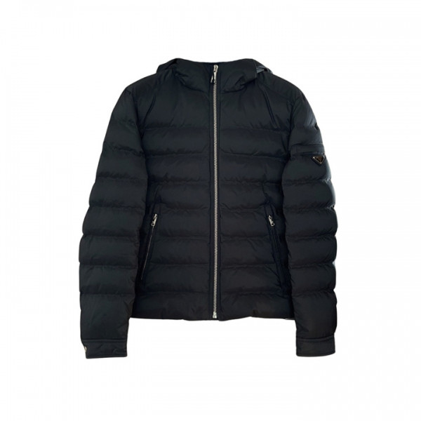 ◆당일◆25FW 삼각 로고 후드 패딩 자켓 블랙 SGH072 106O F0002