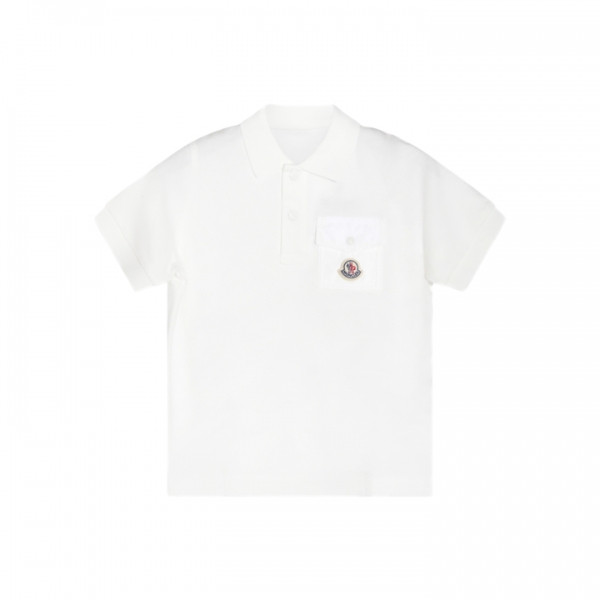 ◆키즈◆여성 MANICHE CORTE 로고 패치 포켓 폴로 티셔츠 화이트 8A000 06 89ALK 034