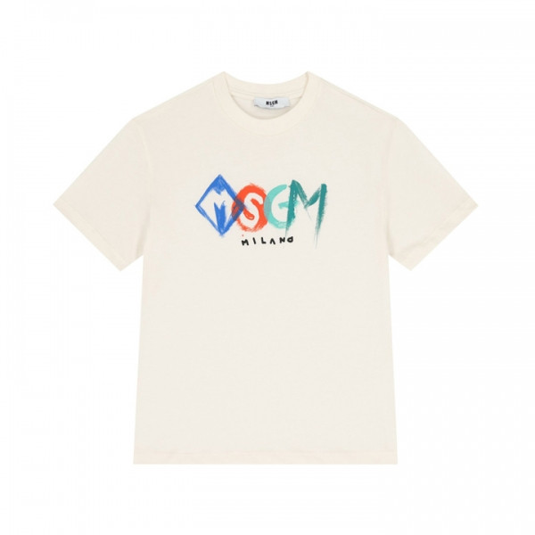 ◆키즈◆25FW 키즈 크레용 로고 티셔츠 아이보리 F5MSJBTH249 013