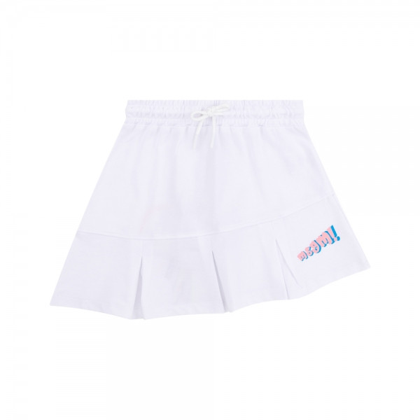 키즈 팝 로고 피케 비대칭 스커트 화이트 S6MSJGSK223 001