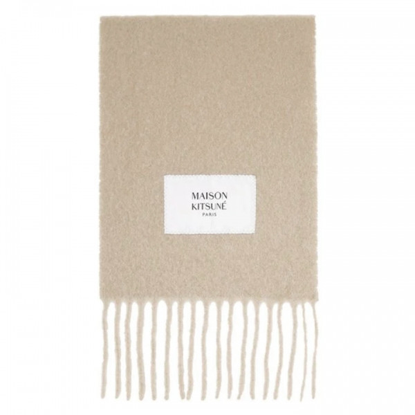 ◆당일◆24FW 로고 패치 알파카 프린지 머플러 다크베이지 LW06206WA0022 P255