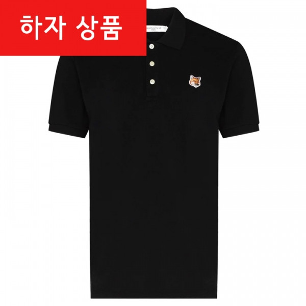 ◆하자◆ 폭스 헤드 패치 카라 티셔츠 블랙 FU00203KJ7007 P199