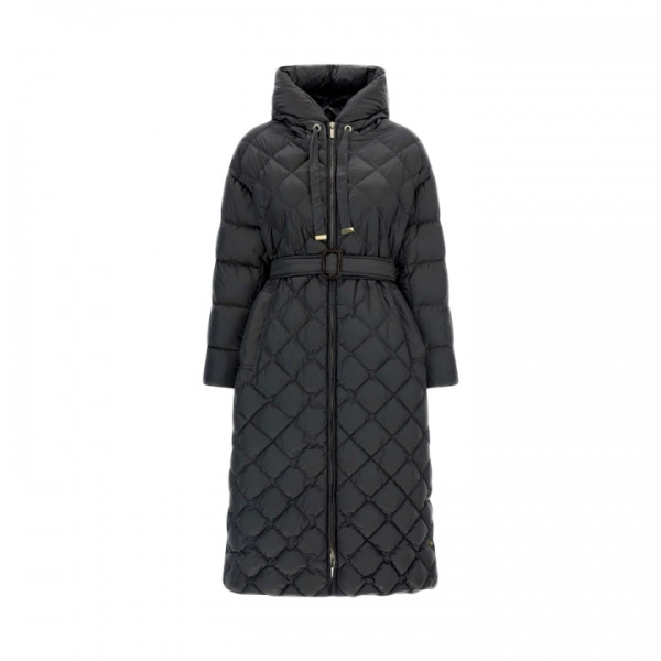 ◆당일◆25FW 트레파르 TREPAR 다이아몬드 퀄팅 사이드슬릿 롱 패딩 자켓 블랙 2529496075 002