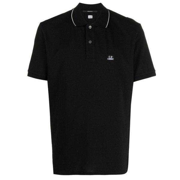 ◆당일◆24SS 로고 패치 라인 카라 티셔츠 블랙 16CMPL097A 005263W 999
