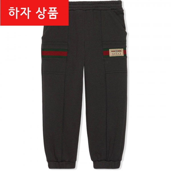 ◆하자◆키즈 시그니처 로고 라벨 트랙팬츠 다크브라운 653667 XJDKA 1073