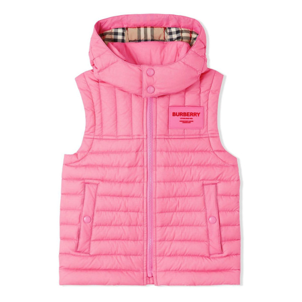 ◆키즈◆22FW 키즈 로고 패치 패딩 조끼 핑크 8053880