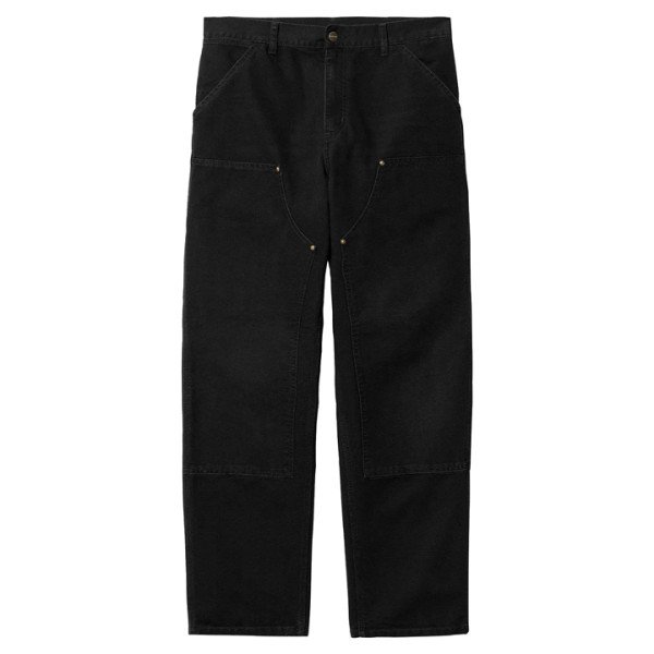 ◆당일◆24SS 로고 패치 더블 니 스트레이트 팬츠 블랙 I031501 8901