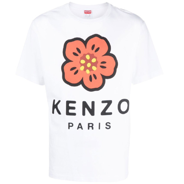 ◆당일◆22FW 보크 플라워 로고 프린팅 티셔츠 화이트 5TS407 4SO 01
