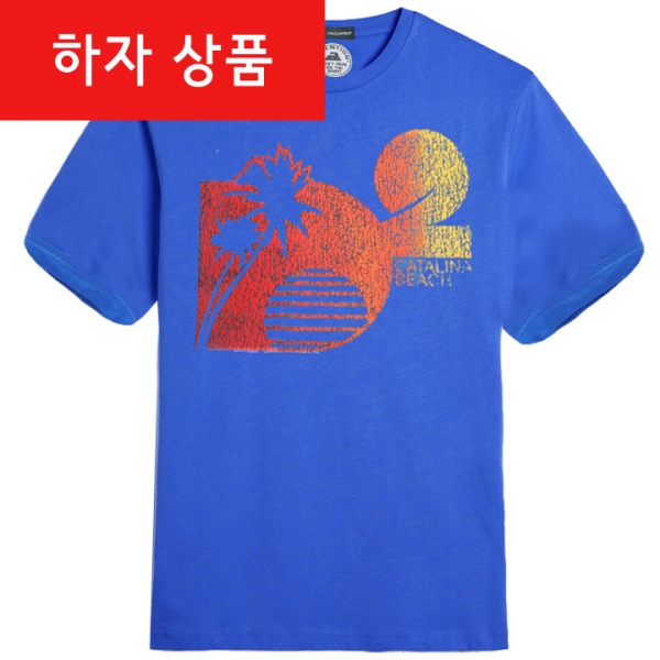 ◆하자◆카탈리나 비치 프린팅 블루 티셔츠 74GC0719
