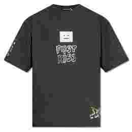 ◆당일◆24SS 그래피티 로고 프린팅 티셔츠 페이드블랙 CL0210 BM0