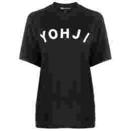 ◆11주년◆YOHJI 로고 패치 티셔츠 블랙 FJ0327