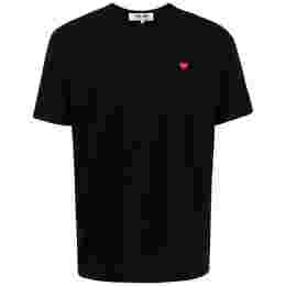 ◆당일◆22FW 미니 레드 하트 와펜 티셔츠 블랙 AZ-T304-051-1