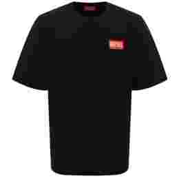 ◆당일◆24SS 디젤 로고 패치 티셔츠 블랙 A11593 0NIAR 9XX