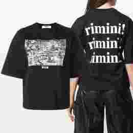 ◆11주년◆리미니 프린트 티셔츠 블랙 2641MDM172 195298 99