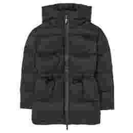 ◆당일◆23FW 로고 프린팅 웨이스트 드로스트링 푸퍼 패딩 자켓 블랙 A90471 900