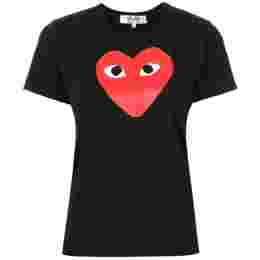 ◆당일◆24SS 여성 레드 하트 프린트 티셔츠 블랙 AZ-T111-051-1