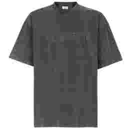 ◆당일◆24SS 아웃라인 로고 자수 티셔츠 페이드블랙 UE63TR440B BLACK