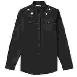 ◆12주년◆12주년 스타 패치 데님 셔츠 자켓 블랙 BM601N5Y01 001