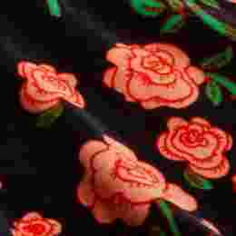 ◆키즈◆22FW 키즈 로즈 패턴 벨루어 티셔츠 블랙 22720140 99