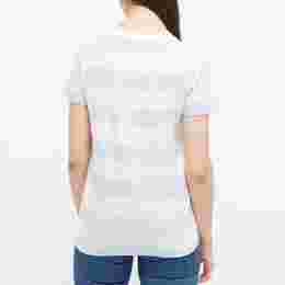 ◆당일◆22SS 여성 로고 돌핀 스트라이프 티셔츠 라이트 블루 COEYB F26092 IAB