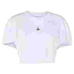 ◆당일◆24SS 로고 자수 크롭 티셔츠 화이트 1G01000A J004A A401