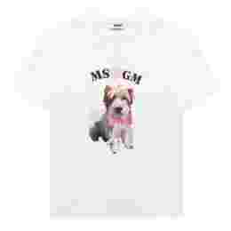 ◆키즈◆24SS 여성 도그 로고 프린팅 티셔츠 화이트 S4MSJGTH119 001