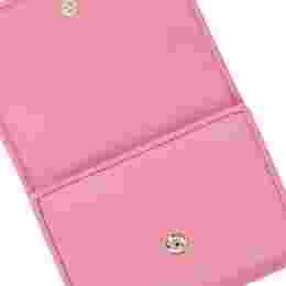 ◆당일◆23SS 금장 로고 마틀라세 코인 카드지갑 핑크 5MC104 2FPP F0638
