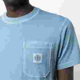 ◆당일◆22SS 로고 패치 포켓 티셔츠 블루그레이 761521957 V0146