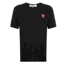 ◆당일◆23SS 더블 레드 하트 와펜 티셔츠 블랙 AZ-T288-051-1