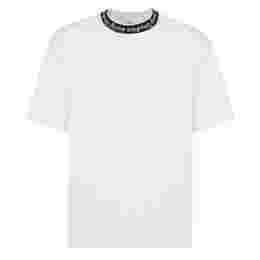 ◆당일◆23SS 모크넥 자카드 로고 티셔츠 옵틱화이트 BL0221 183