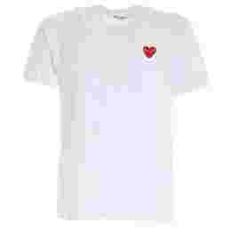 ◆당일◆24SS 레드 하트 와펜 패치 티셔츠 화이트 AZ-T108-051-2