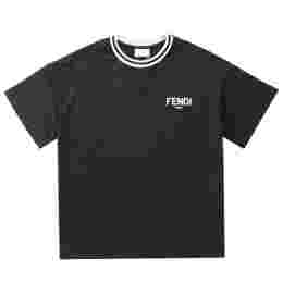 ◆키즈◆23SS 여성 FF 로고 패치 티셔츠 블랙 JUI136 AMH0 F0GME