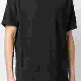 ◆11주년◆소매 로고 자수 라운드 티셔츠 블랙 DY7182