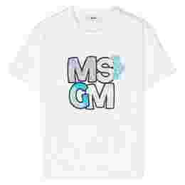 ◆키즈◆24SS 여성 플라워 로고 프린팅 티셔츠 화이트 S4MSJGTH071 001
