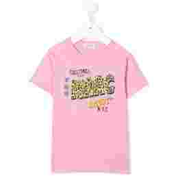 ◆키즈◆22SS 키즈 레오파드 로고 티셔츠 핑크 W15610 465