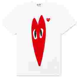 ◆12주년◆레드 와펜 슬림 레드 프린트 티셔츠 화이트 AZ-T224-051-1